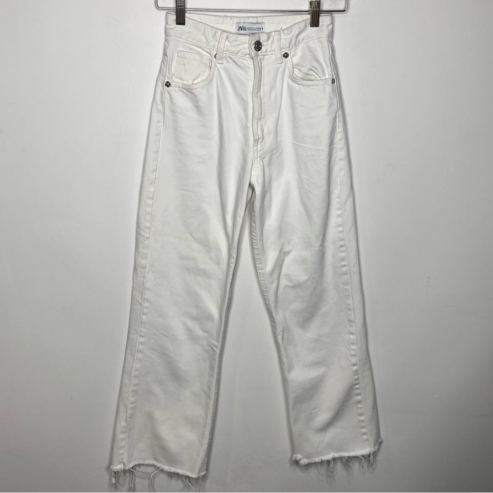 Zara white wide leg‎ jeans size 0